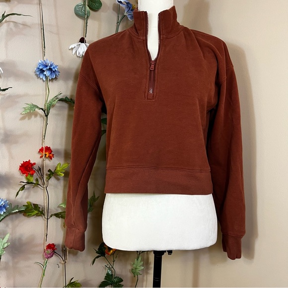 Fabletics Kat Half Zip Pullover Java, Small - Picture 2 of 7